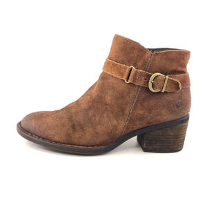 BORN Morocco Brown Rust Distressed Suede Ankle Boots & Booties Size 10